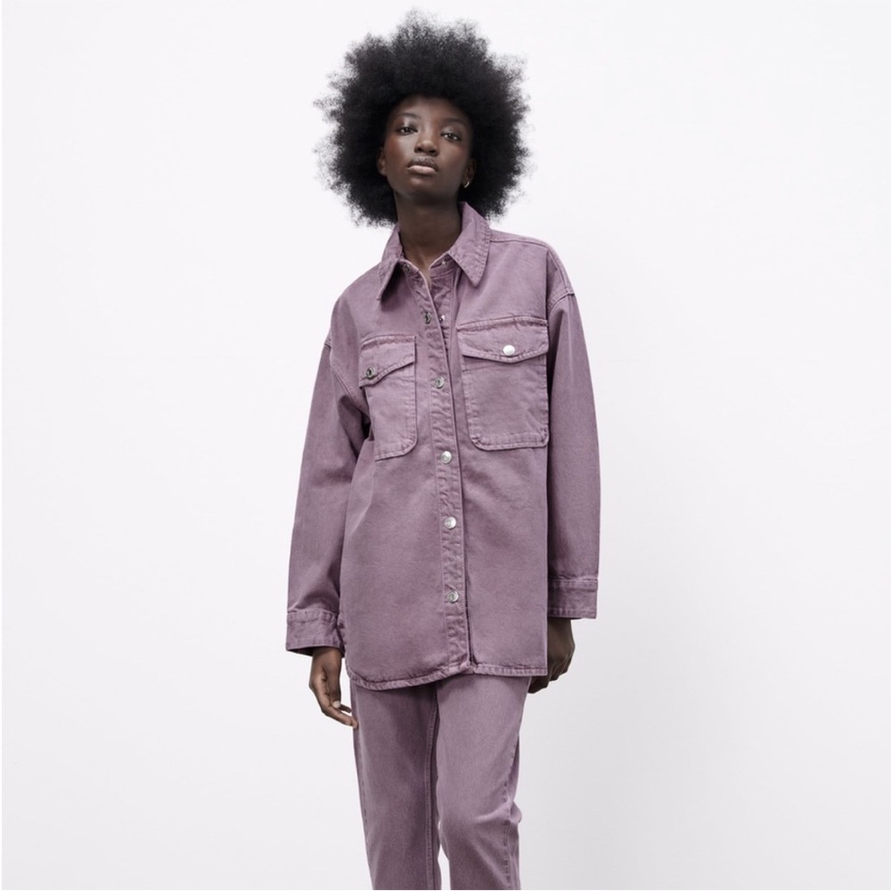 Zara Purple Denim Jacket